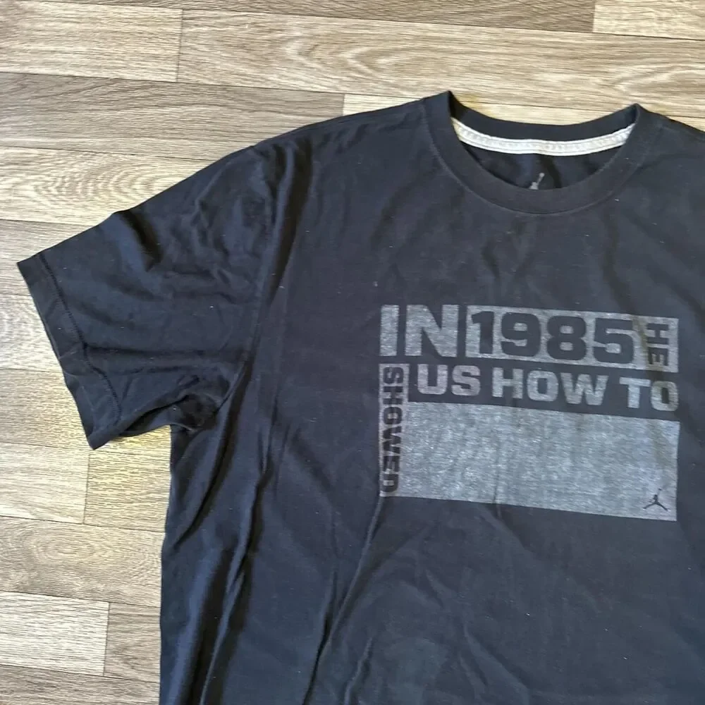 Vintage Nike Air Jordan Short Sleeve Shirt Men’s XL Black #23 Jumpman Logo